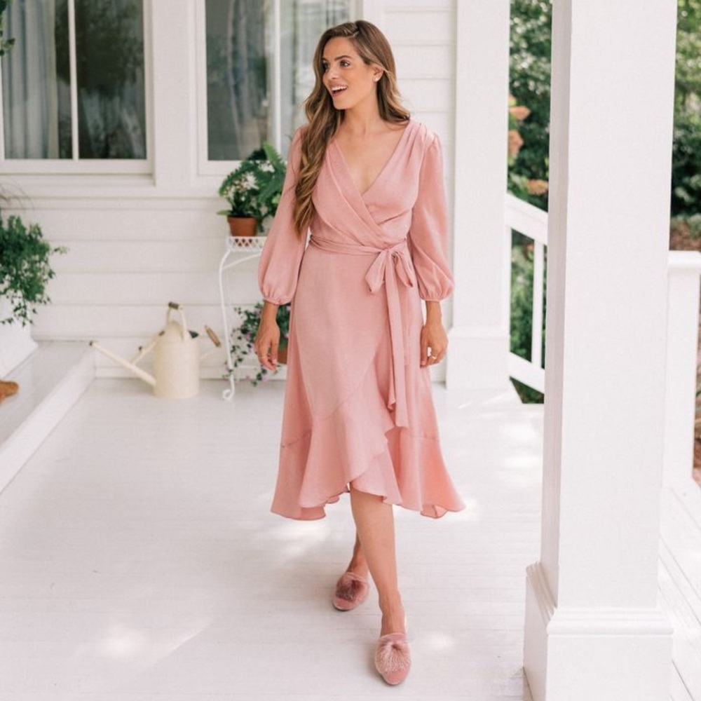 Gal Meets Glam Pink Wrap Dress Size 4